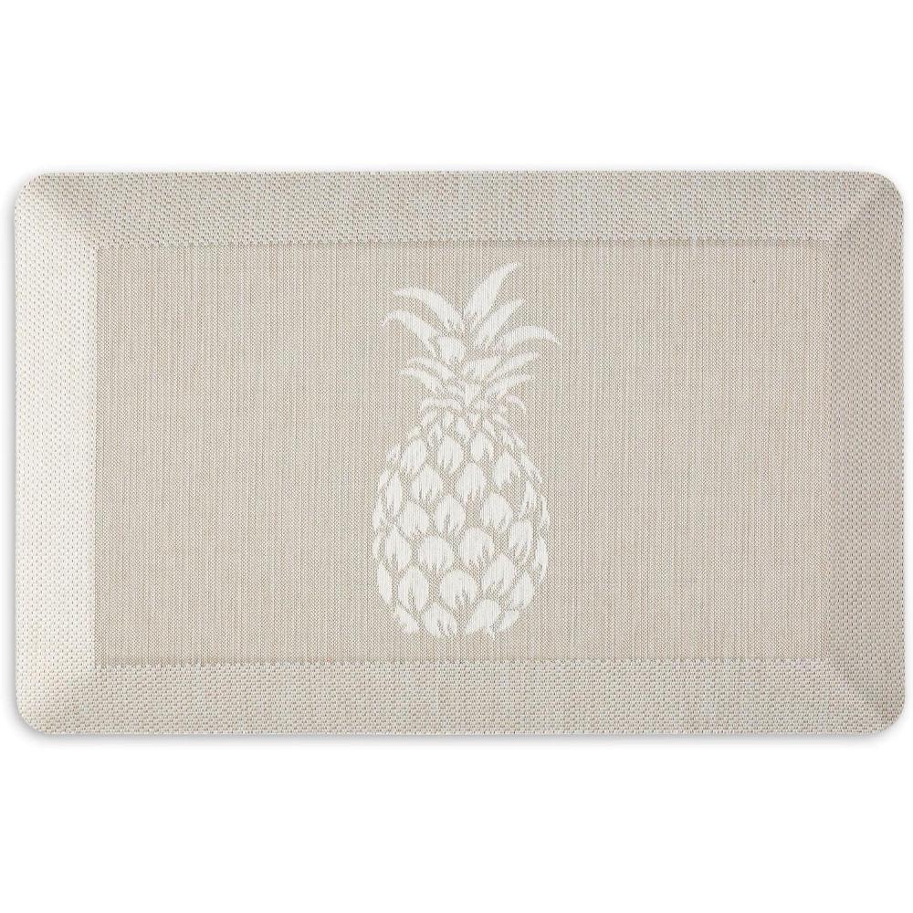 imageMartha Stewart Aloha Modern Pineapple AntiFatigue AirInfused Kitchen Mat Spice Red 196x39Beige