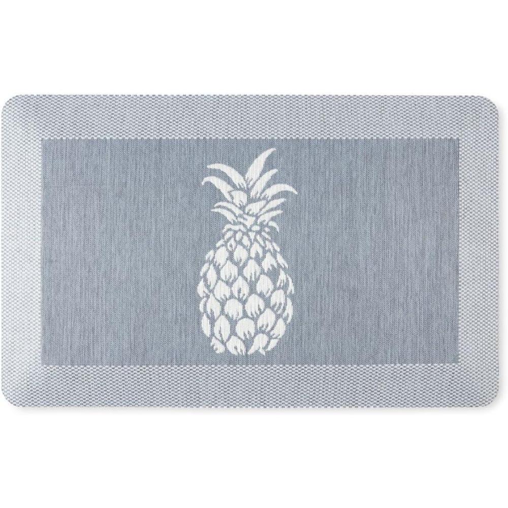 imageMartha Stewart Aloha Modern Pineapple AntiFatigue AirInfused Kitchen Mat Spice Red 196x39Blue