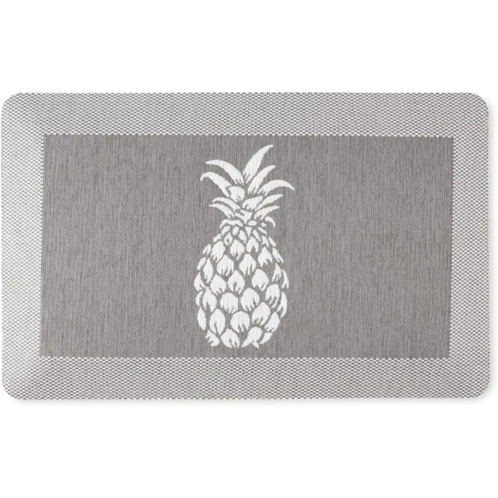 imageMartha Stewart Aloha Modern Pineapple AntiFatigue AirInfused Kitchen Mat Spice Red 196x39Grey
