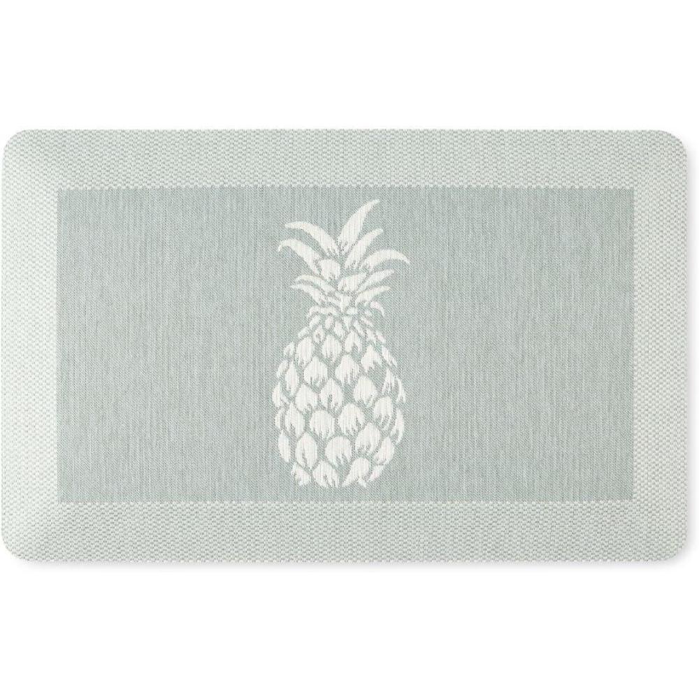 imageMartha Stewart Aloha Modern Pineapple AntiFatigue AirInfused Kitchen Mat Spice Red 196x39Mint Green