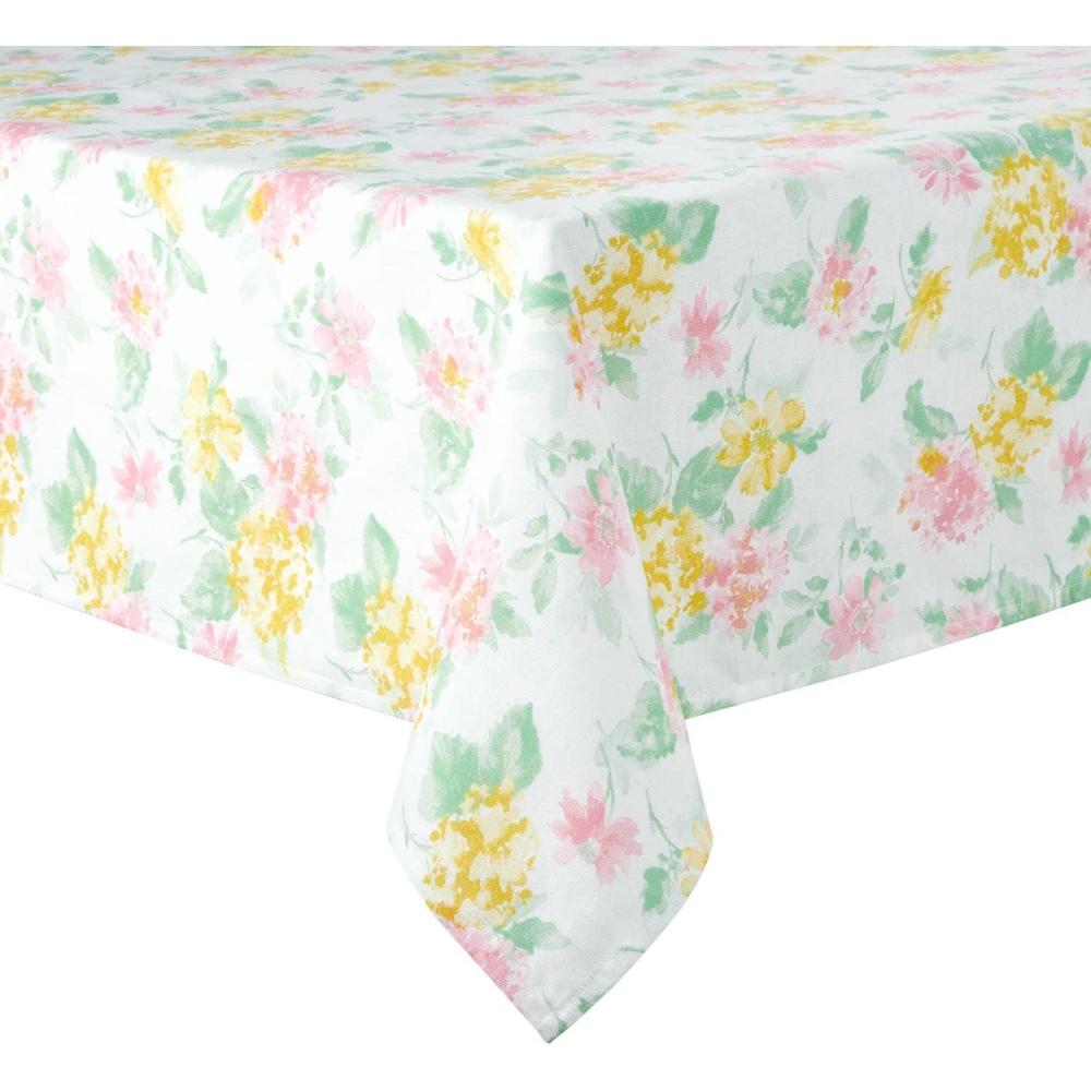 imageMartha Stewart Amber Floral Polyester Cotton Rectangle Tablecloth Single Pack BlueGreen 60x102Petal Pink