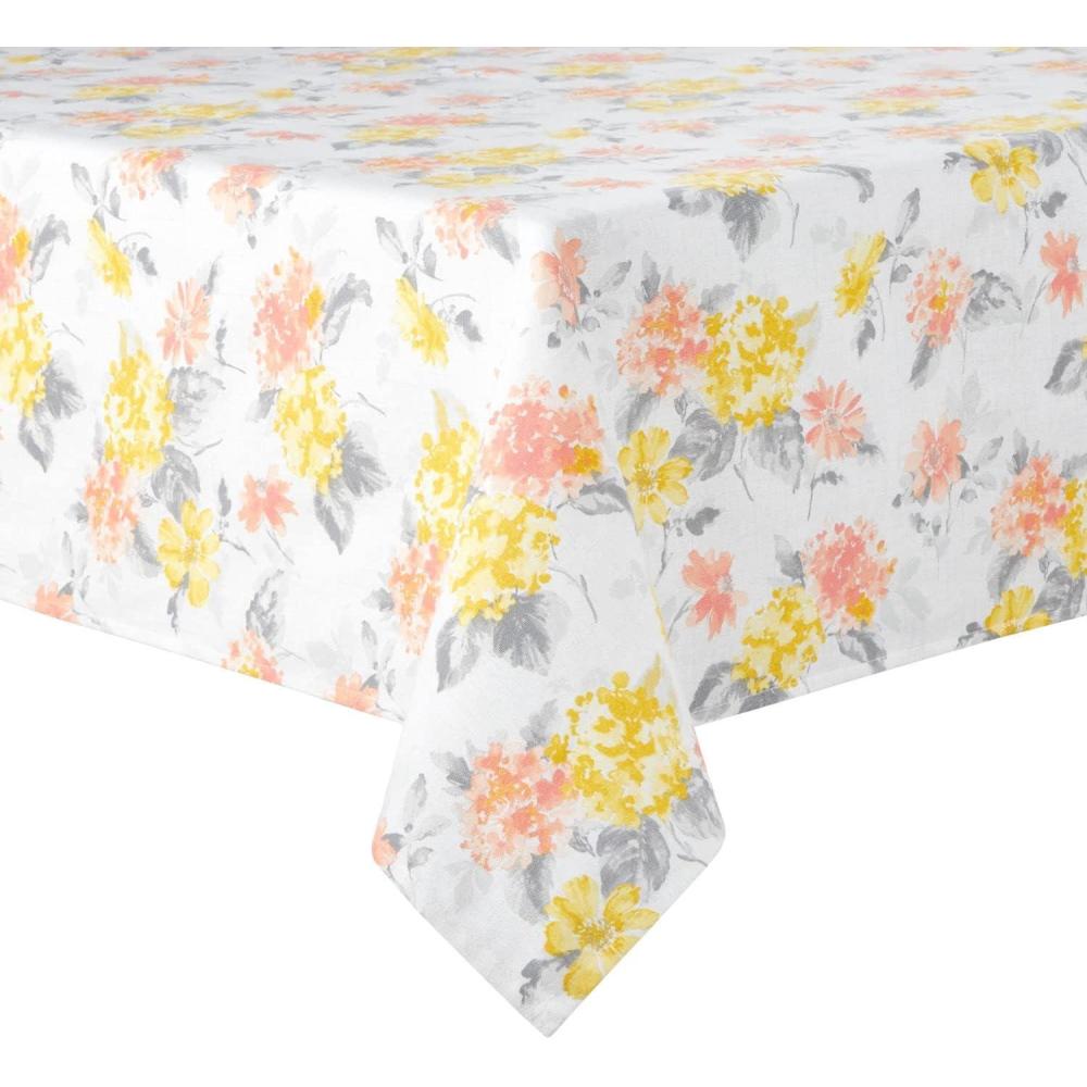 imageMartha Stewart Amber Floral Polyester Cotton Rectangle Tablecloth Single Pack BlueGreen 60x102YellowCoral