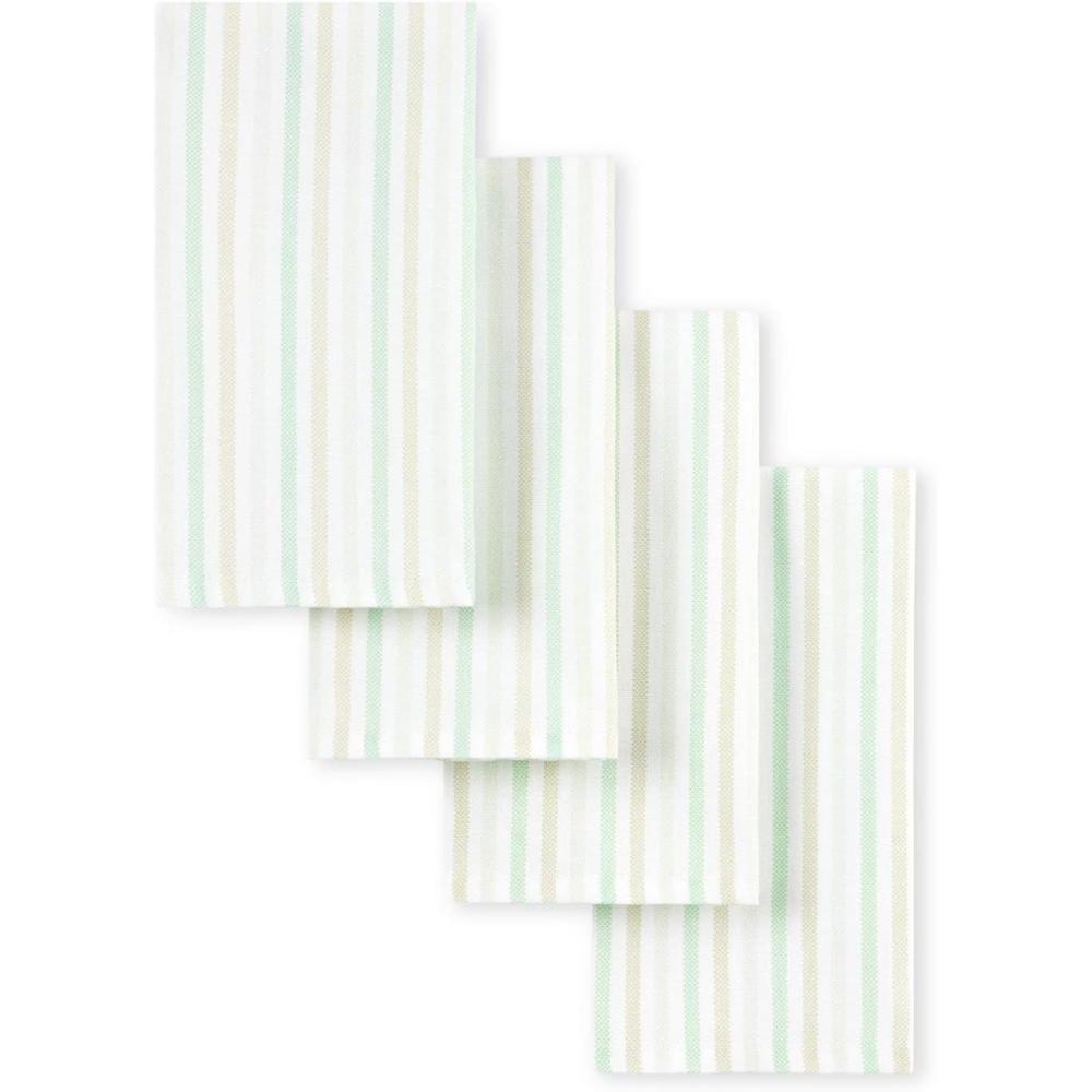 imageMartha Stewart Daisy Stripe Napkin Set 4Pack Green 19x19Mint