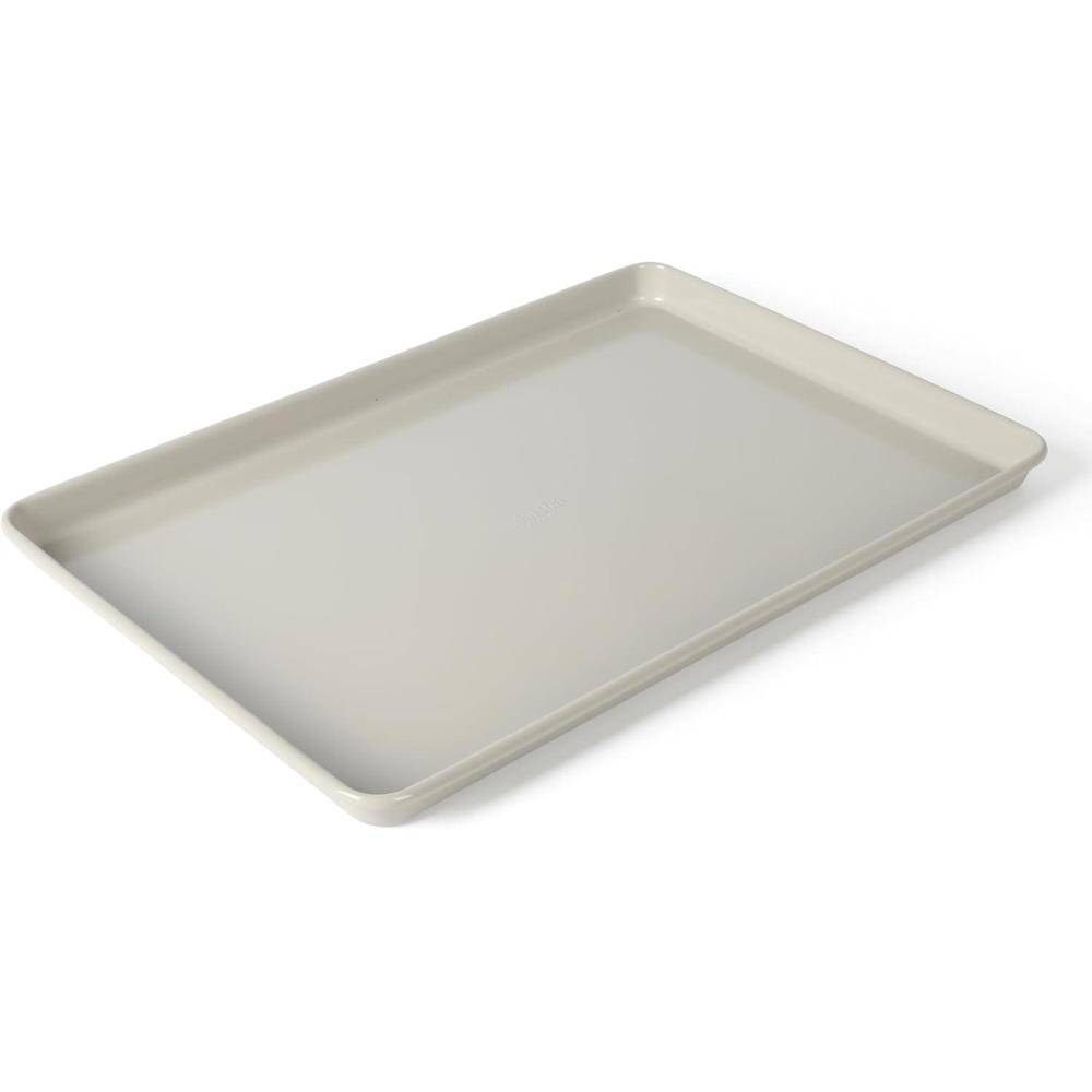 imageMartha Stewart Gallen 15 x 10 Inch Nonstick Carbon Steel Cookie Sheet Cool Grey Durable Bakeware for Even Baking and Easy CleanupCool Gray