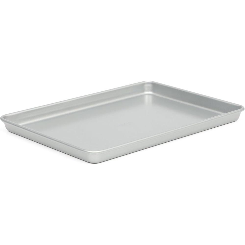 imageMartha Stewart Gallen 15 x 10 Inch Nonstick Carbon Steel Cookie Sheet Cool Grey Durable Bakeware for Even Baking and Easy CleanupSilver