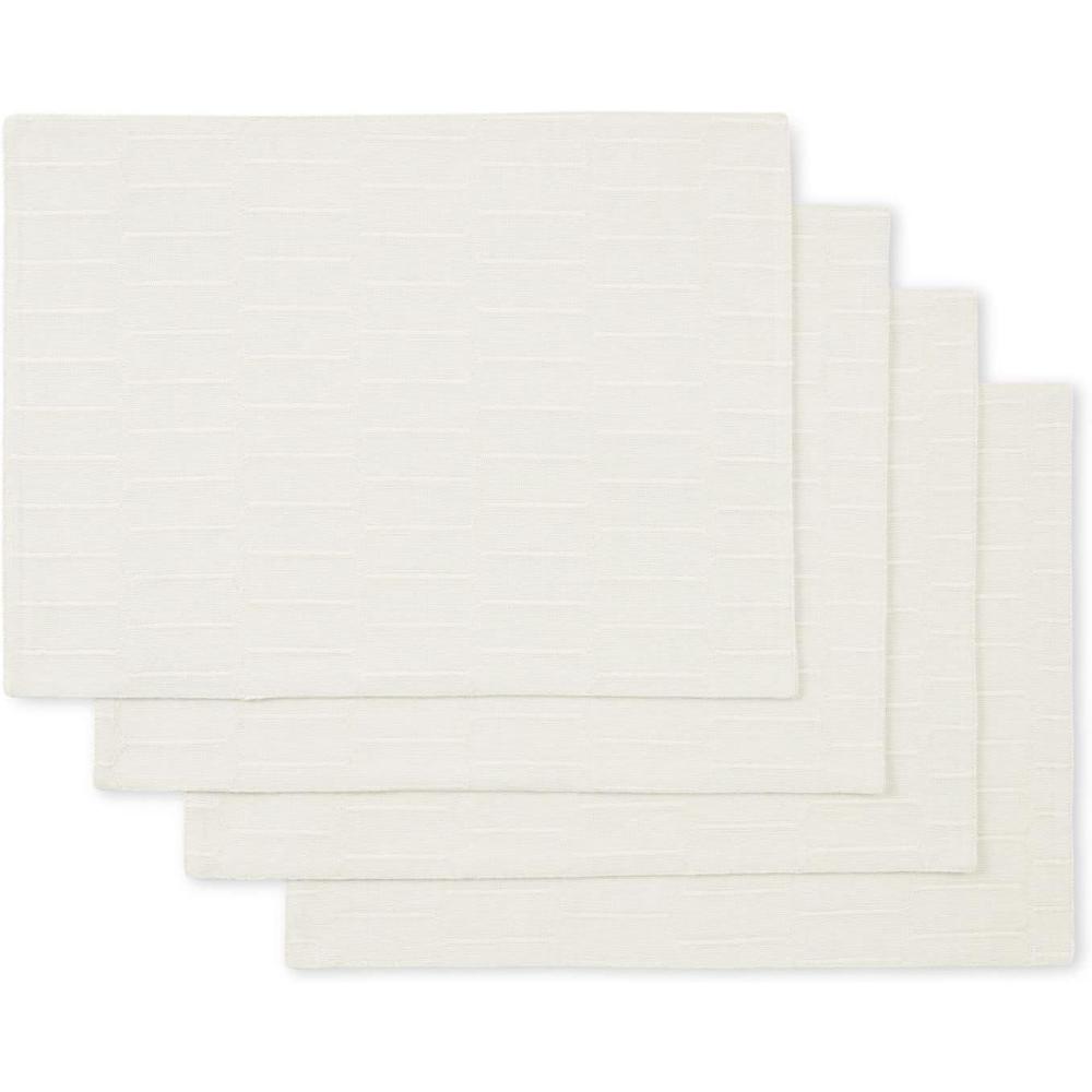 imageMartha Stewart Honeycomb Modern Farmhouse Reversible Placemat 4Pack Set White 13x175Natural
