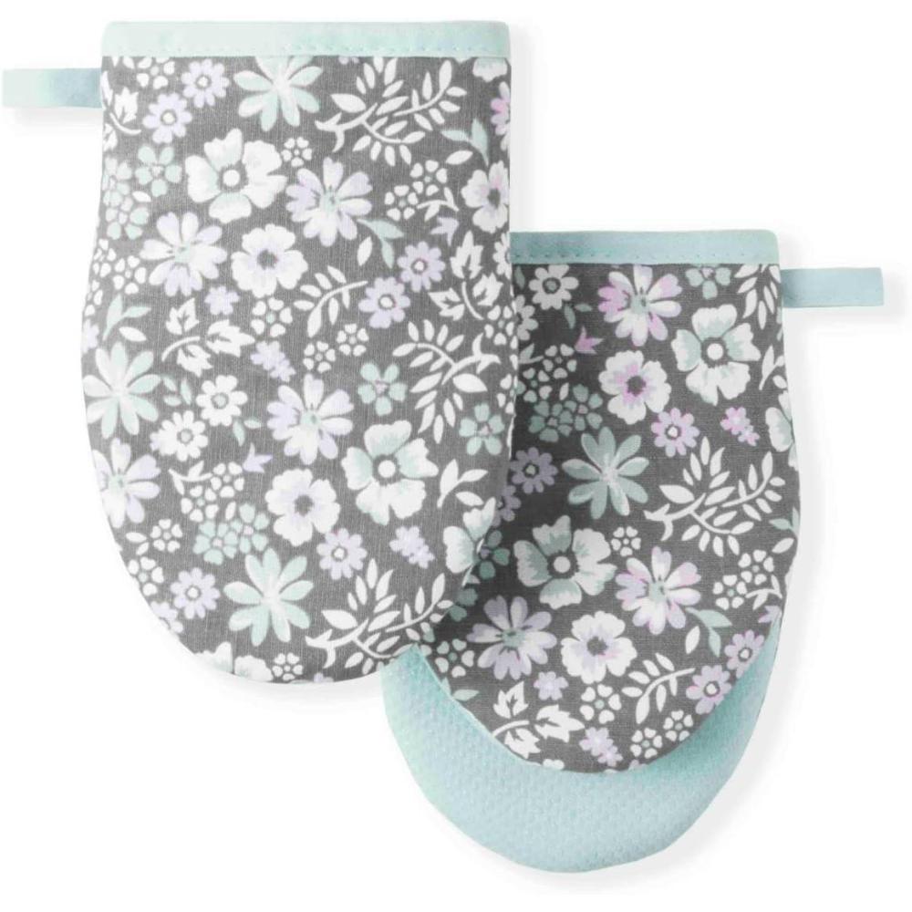 imageMartha Stewart Thin Stripe Mini Oven Mitt 2Pack Set Blue 55X8Ditsy Floral