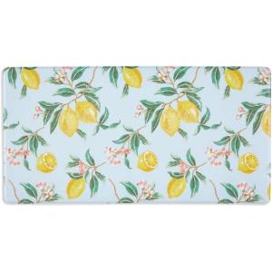 Martha Stewart Bloomfield Lots of Lemons Anti-Fatigue Kitchen Mat, White/Yellow, 18″x48″(Light Blue/Yellow)
