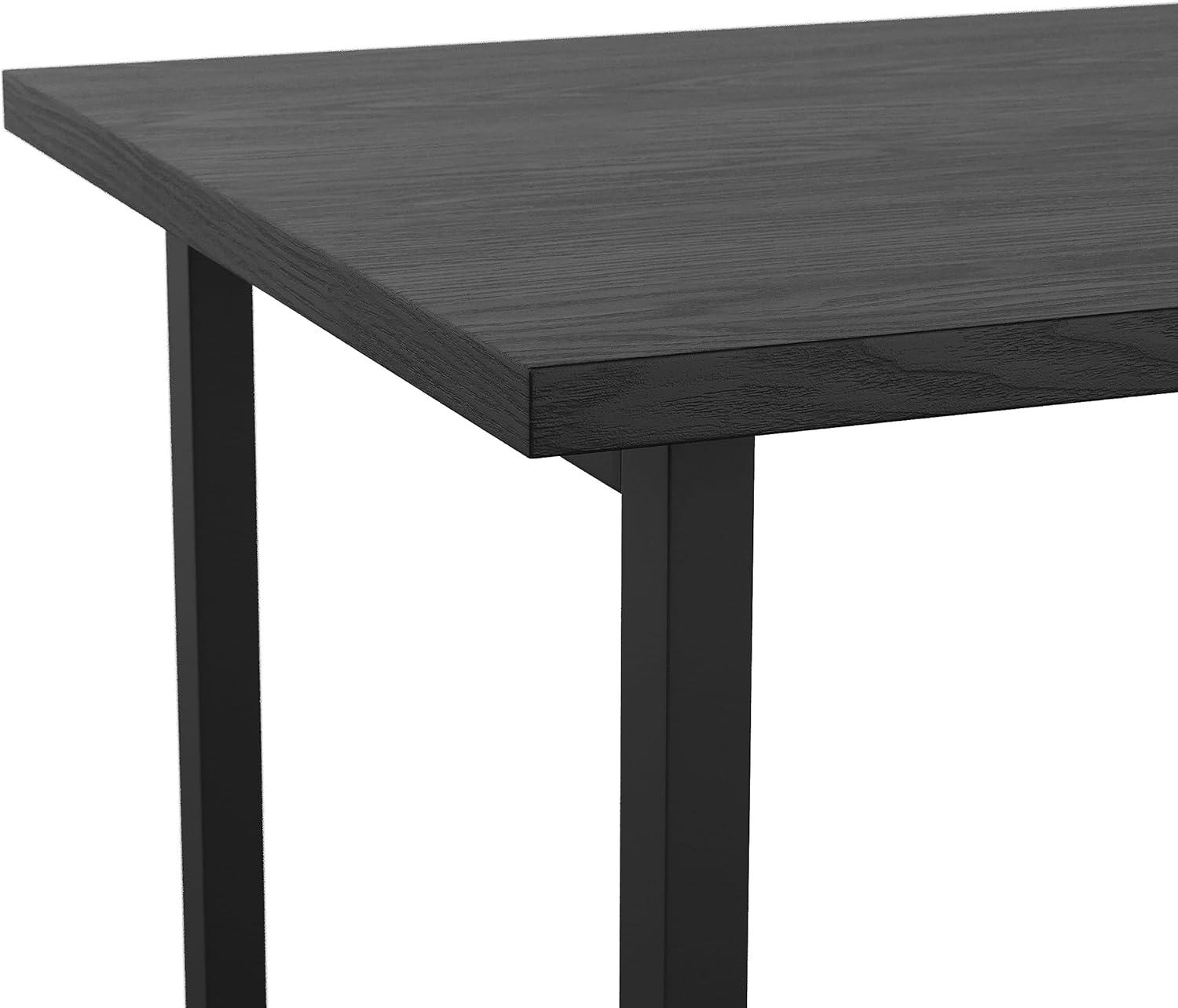 imageMartha Stewart Beckett Modern Trestle Desk with Open Side Shelving in Black Wood Grain FinishBlack Wood Grain