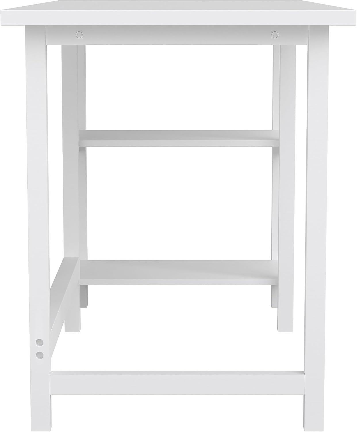 imageMartha Stewart Beckett Modern Trestle Desk with Open Side Shelving in Black Wood Grain FinishWhite Wood Grain