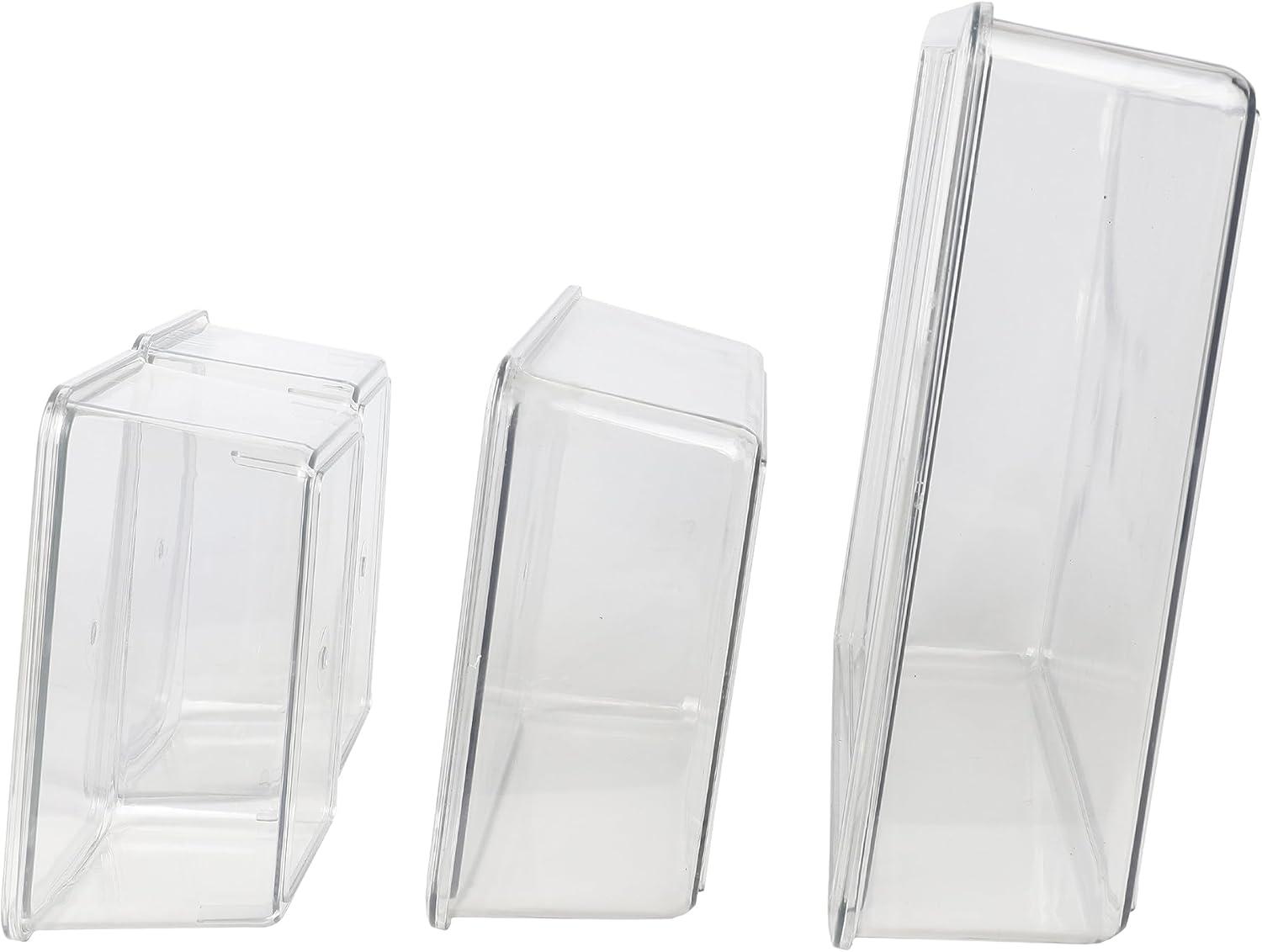 imageMartha Stewart Brody Plastic Storage Organizer Bins with Lids for Home Office Kitchen or Bathroom 4 Pack 2Small1Medium 1 Large ClearWhiteSet of 1 Pack of 2