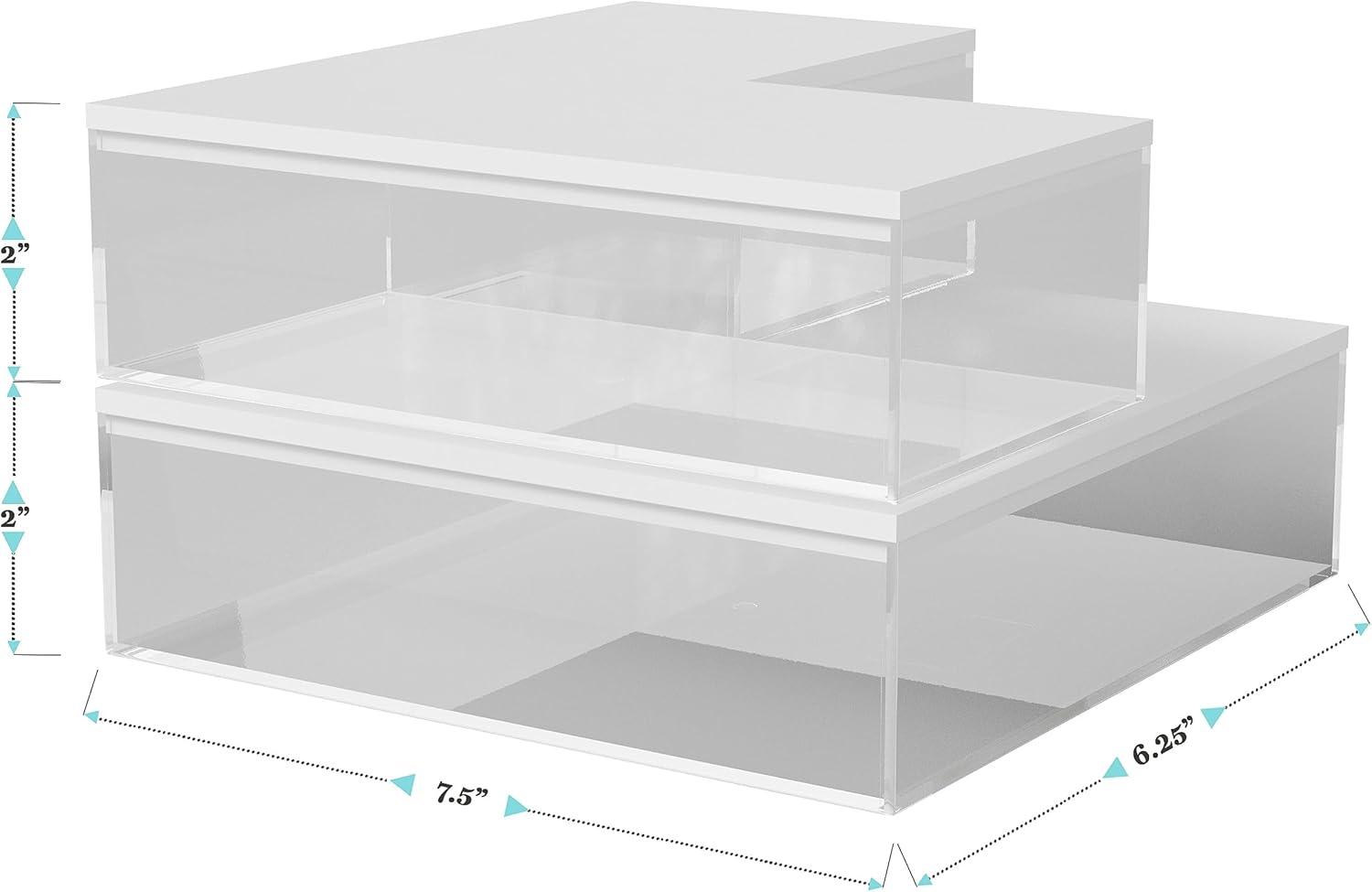 imageMartha Stewart Brody Plastic Storage Organizer Bins with Paulownia Wood Lid for Home OfficeKitchen orBathroom 3 Pack Small 375 x 3 ClearLight NaturalClearWhite