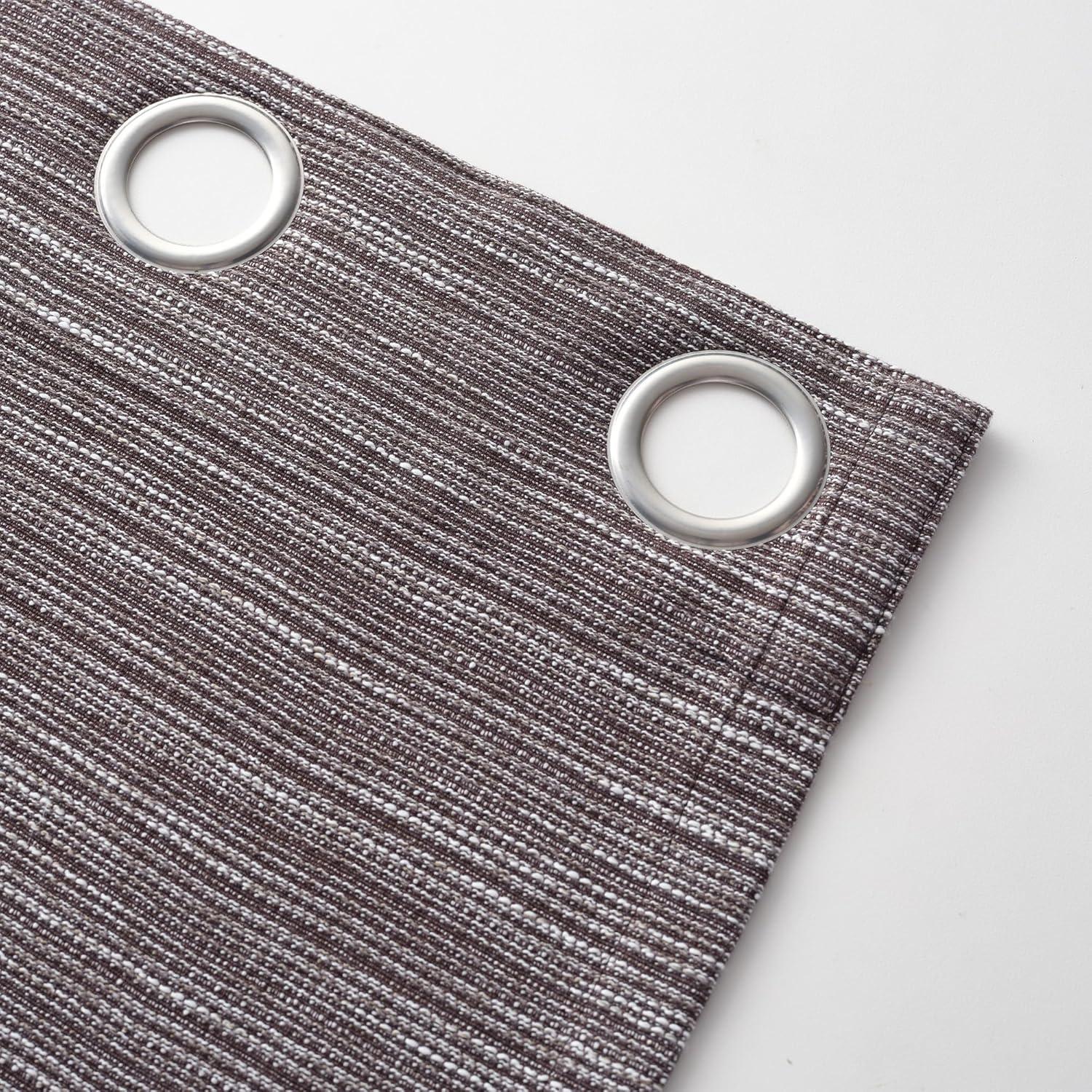imageMartha Stewart Grey Light Filtering Window Curtains for Living Room or Bedroom 50 x 95 Textured Panels Grommet Top Set of 2Charcoal