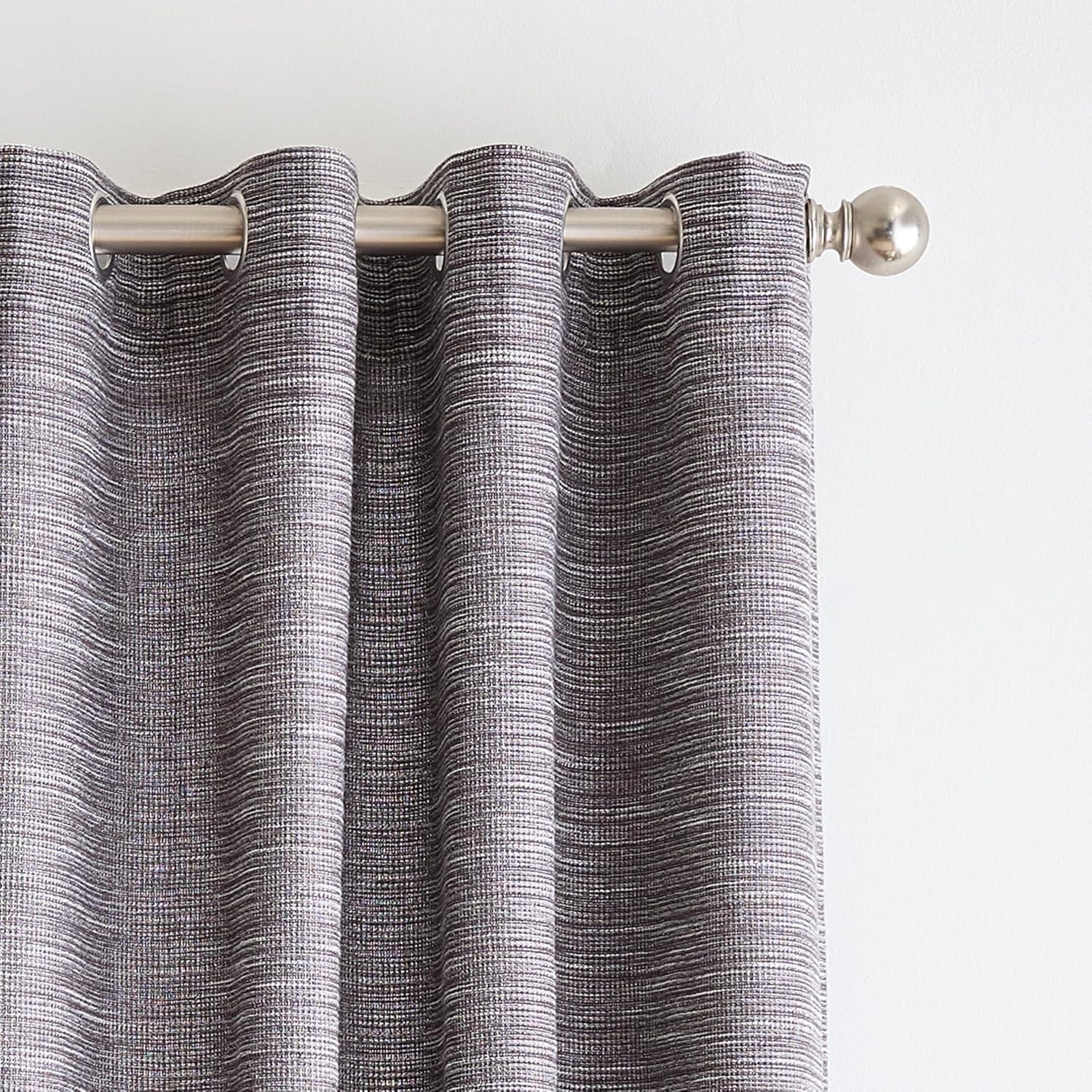 imageMartha Stewart Grey Light Filtering Window Curtains for Living Room or Bedroom 50 x 95 Textured Panels Grommet Top Set of 2Charcoal