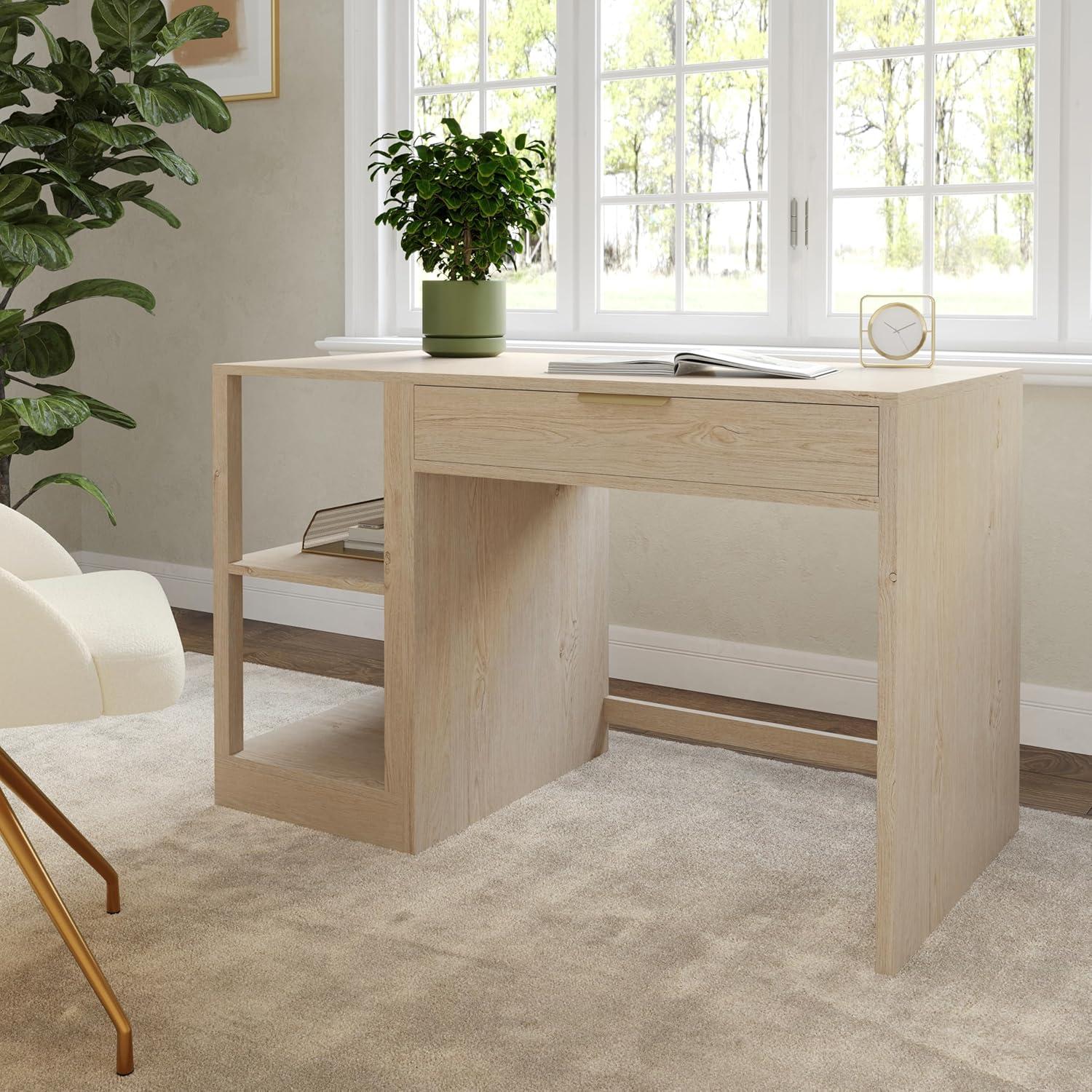 imageMartha Stewart Kayden Home Office Modular 2Tier Bookshelf with Open Storage and 2 Shelves in BlackLight Natural
