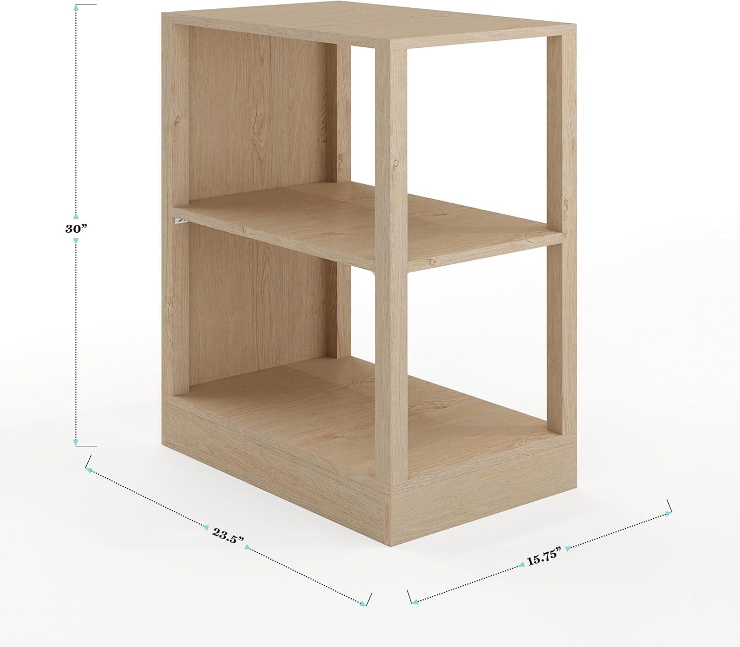 imageMartha Stewart Kayden Home Office Modular 2Tier Bookshelf with Open Storage and 2 Shelves in BlackLight Natural