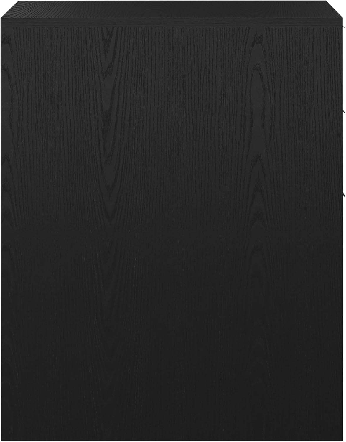 imageMartha Stewart Kayden Home Office Modular Desk with Drawer and Dual 3 Drawer File Cabinets in Black with Oil Rubbed Bronze Hardware
