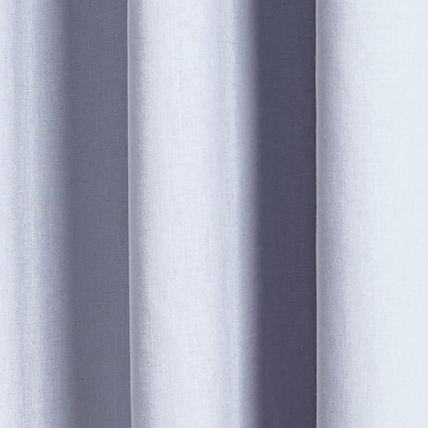 imageMartha Stewart Lido Linen Blackout Foam Lined Rod PocketBack Tab Window Curtain Panel Pair 84 WhiteGrey