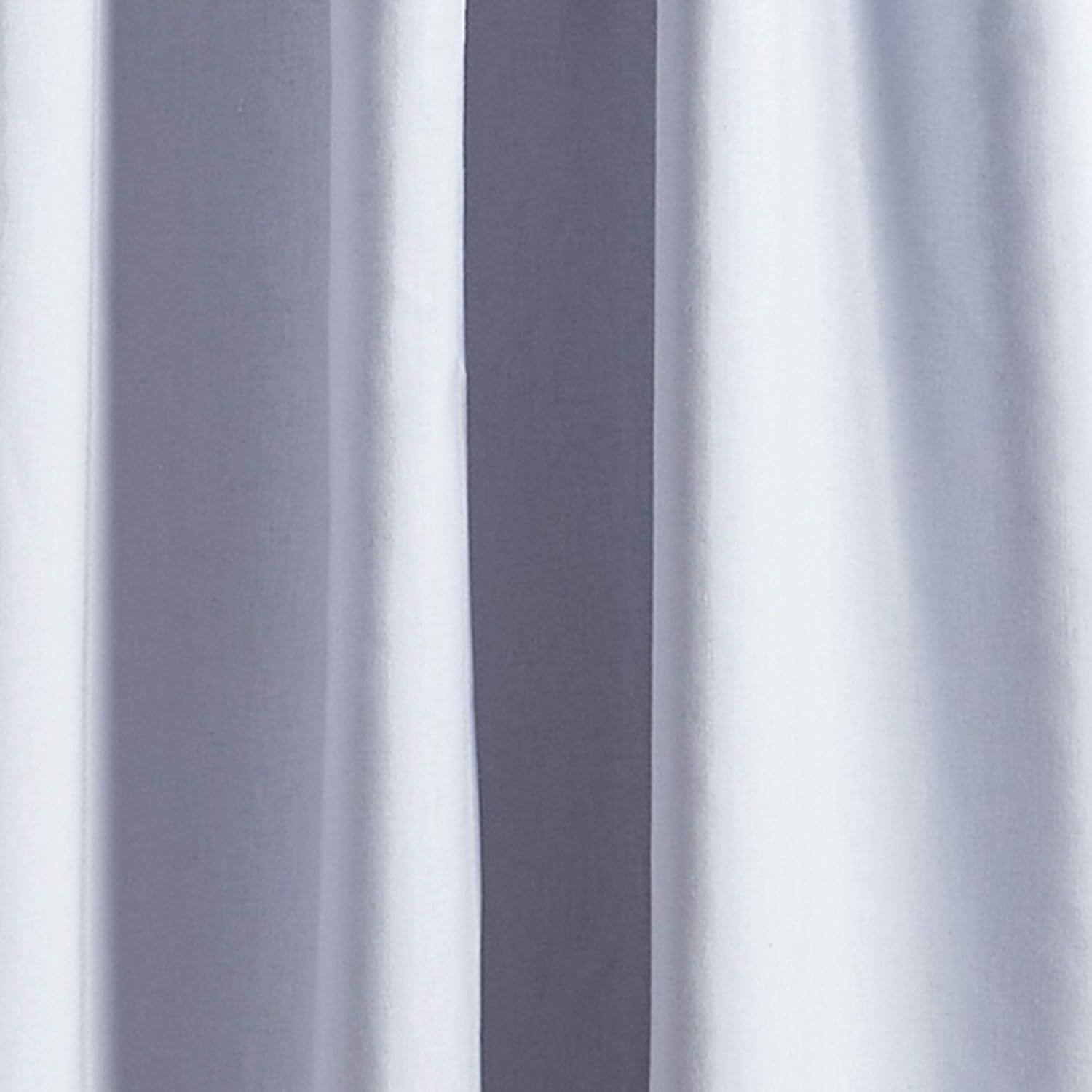 imageMartha Stewart Lido Linen Blackout Foam Lined Rod PocketBack Tab Window Curtain Panel Pair 84 WhiteGrey