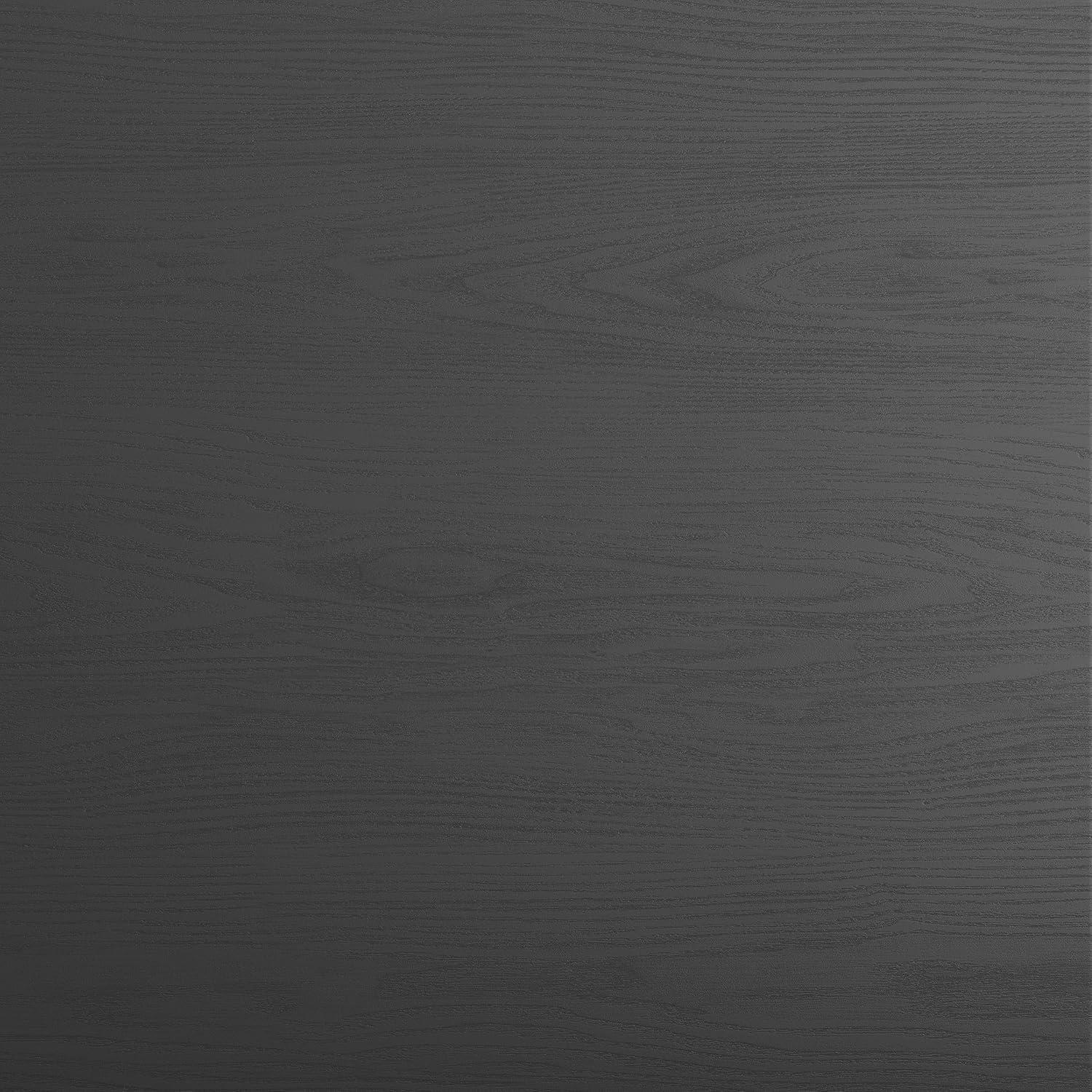 imageMartha Stewart Maddox Home Office Parsons Desk in Black Wood Grain with Oil Rubbed Bronze Metal XFrame