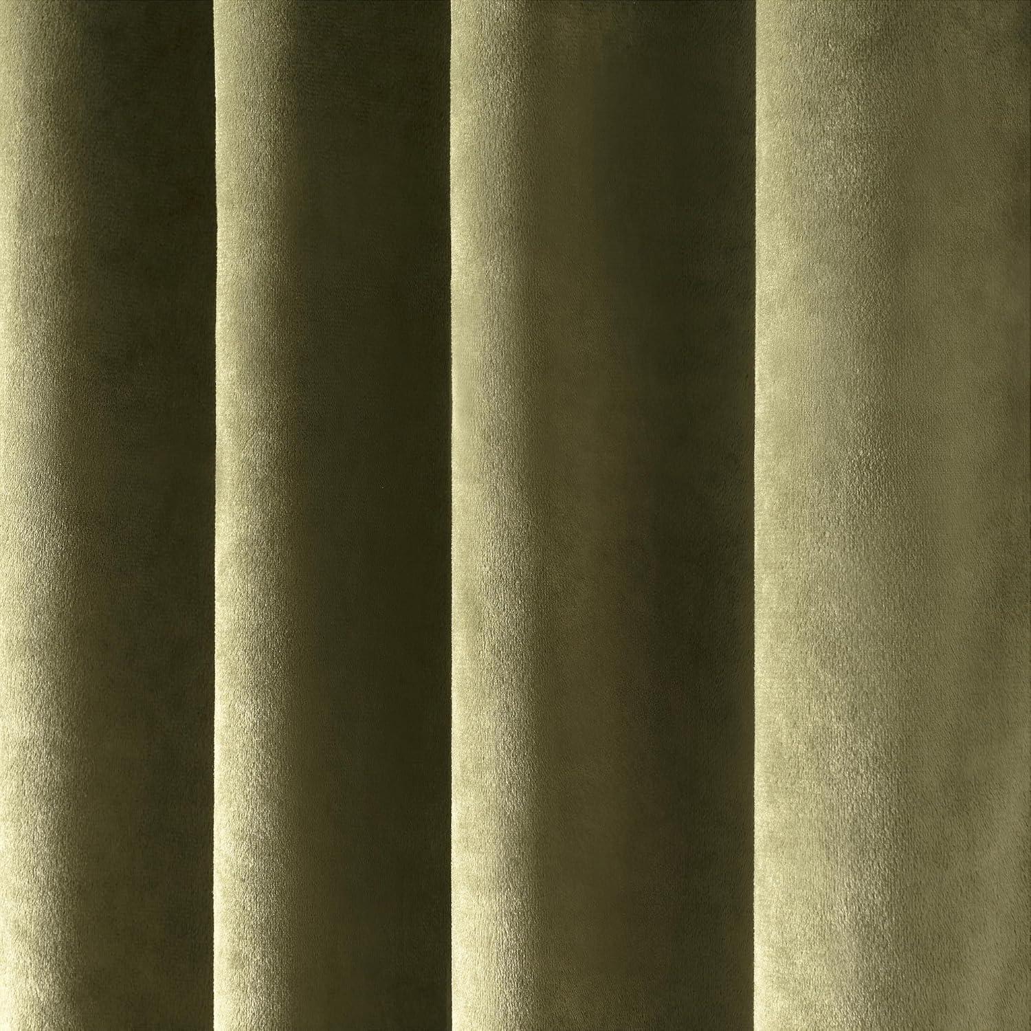 imageMartha Stewart Marthas Velvet Long Curtains for Living Room 50 x 84 Room Darkening Curtain Panel Pair GreenGreen