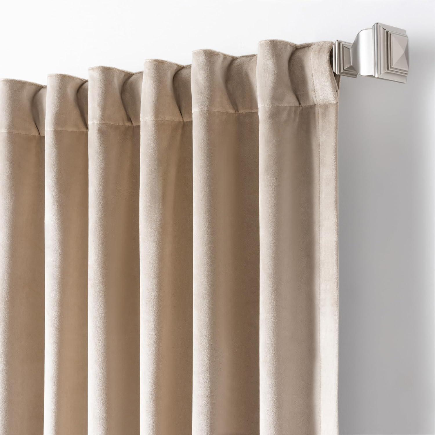 imageMartha Stewart Marthas Velvet Long Curtains for Living Room 50 x 84 Room Darkening Curtain Panel Pair GreenLinen