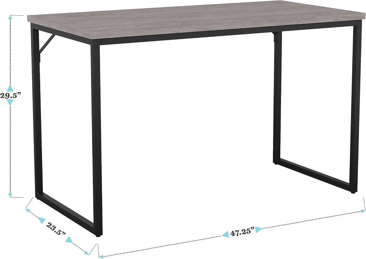 imageMartha Stewart Noah Home Office Parsons Desk in Gray Wood Grain with Oil Rubbed Bronze Metal FrameGray TopOil Rubbed Bronze Frame