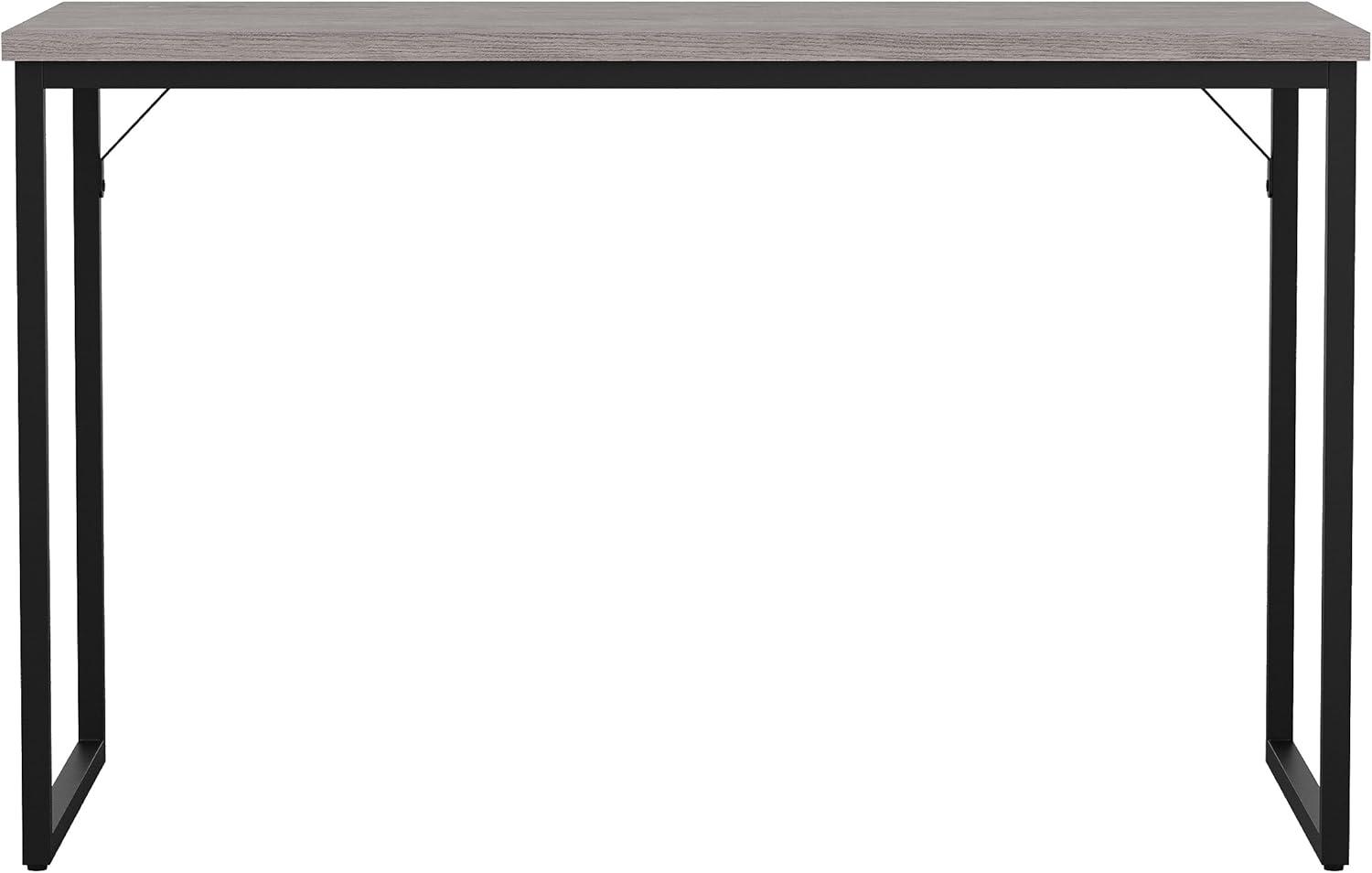 imageMartha Stewart Noah Home Office Parsons Desk in Gray Wood Grain with Oil Rubbed Bronze Metal FrameGray TopOil Rubbed Bronze Frame