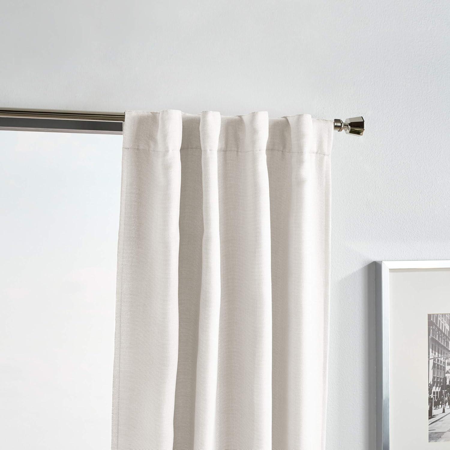 imageMartha Stewart Park Avenue Metallic Blackout Back Tab Window Curtain Panel Pair 84 BlushBlush