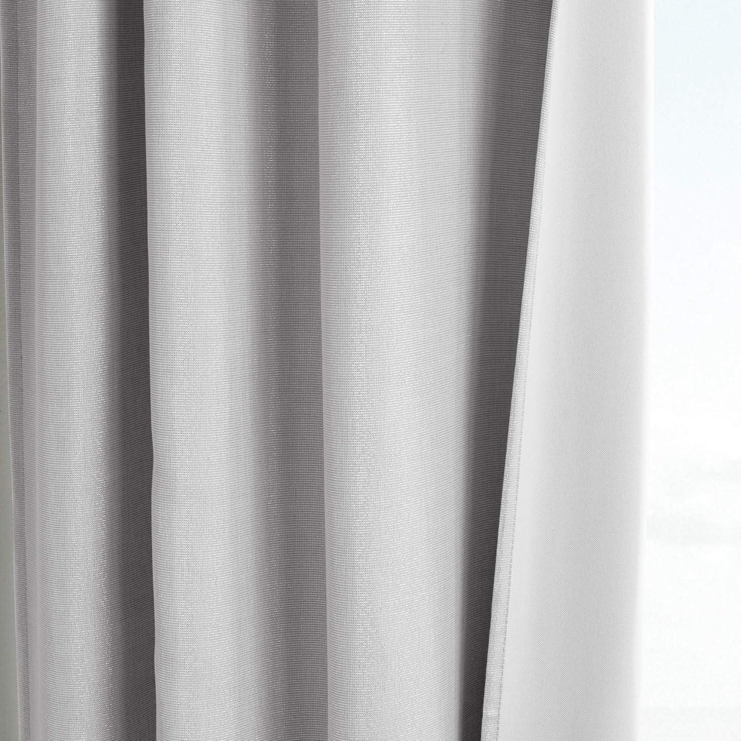 imageMartha Stewart Park Avenue Metallic Blackout Back Tab Window Curtain Panel Pair 84 BlushSilver