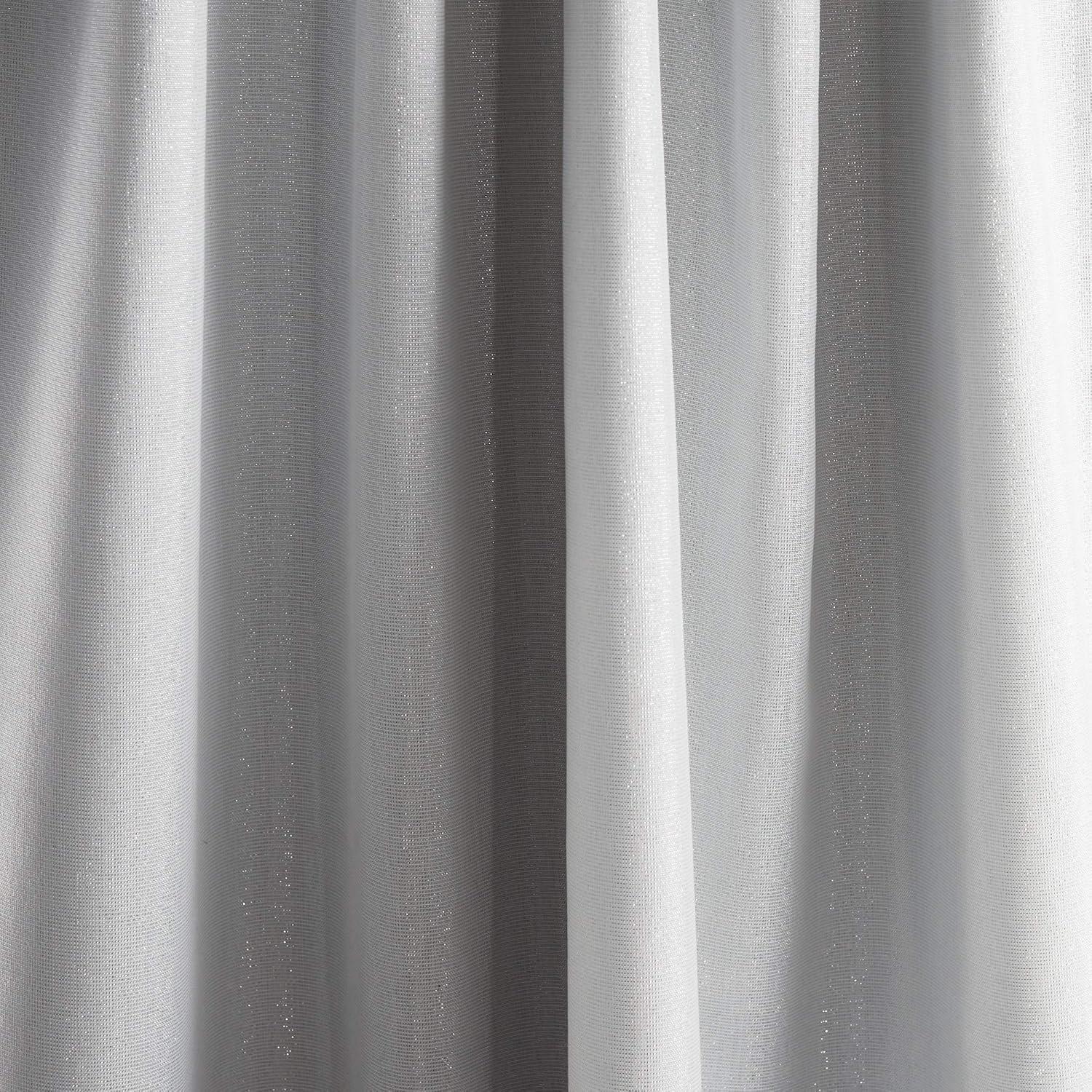 imageMartha Stewart Park Avenue Metallic Blackout Back Tab Window Curtain Panel Pair 84 BlushWhite