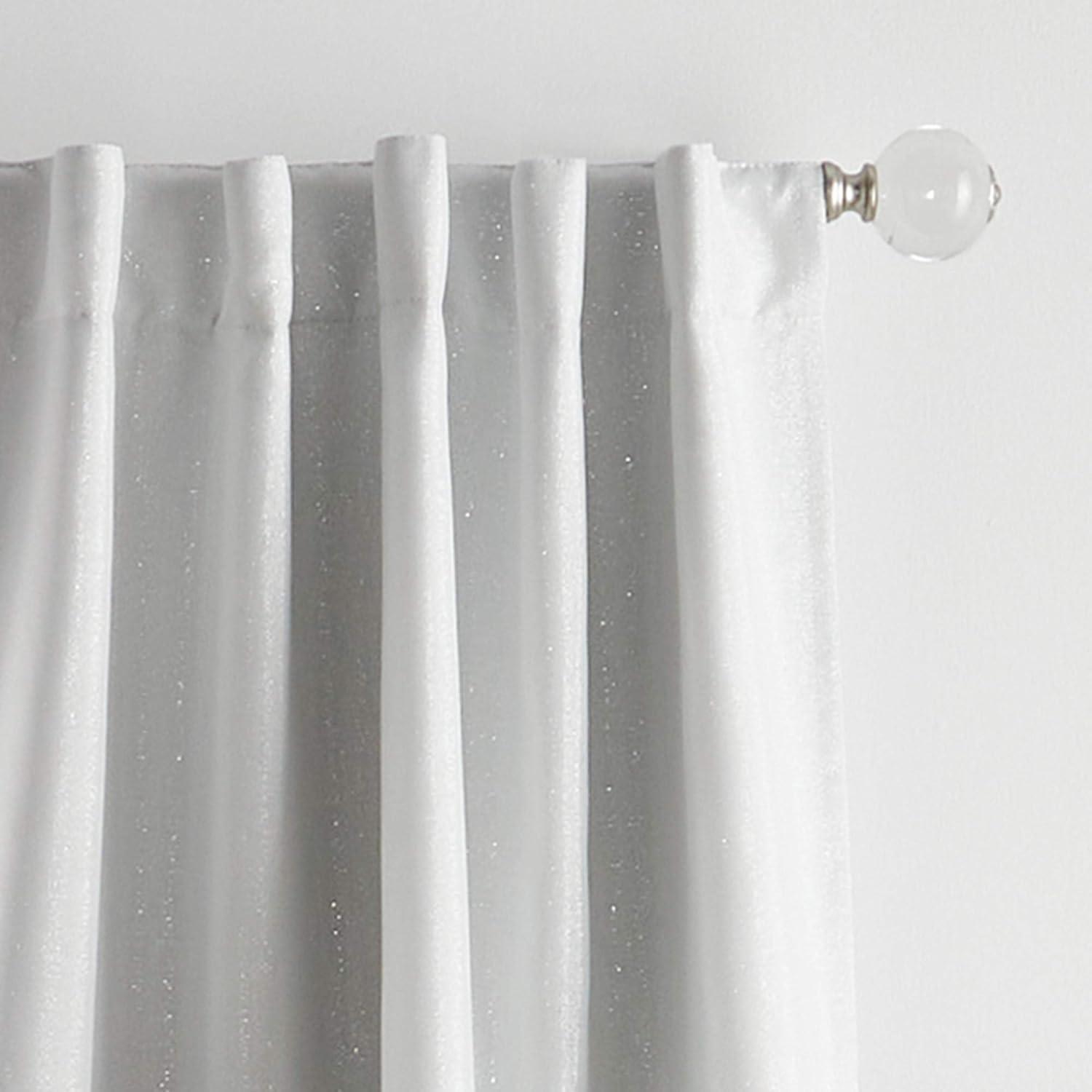 imageMartha Stewart Park Avenue Metallic Blackout Back Tab Window Curtain Panel Pair 84 BlushWhite