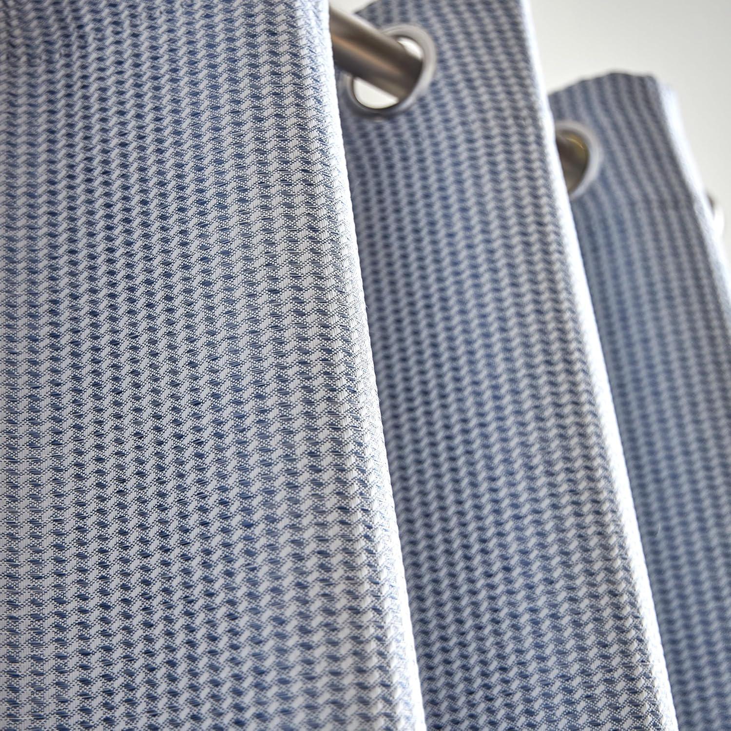 imageMartha Stewart Rivington Jacquard Room Darkening Grommet Window Curtain Panel Pair 95 BlueBlue