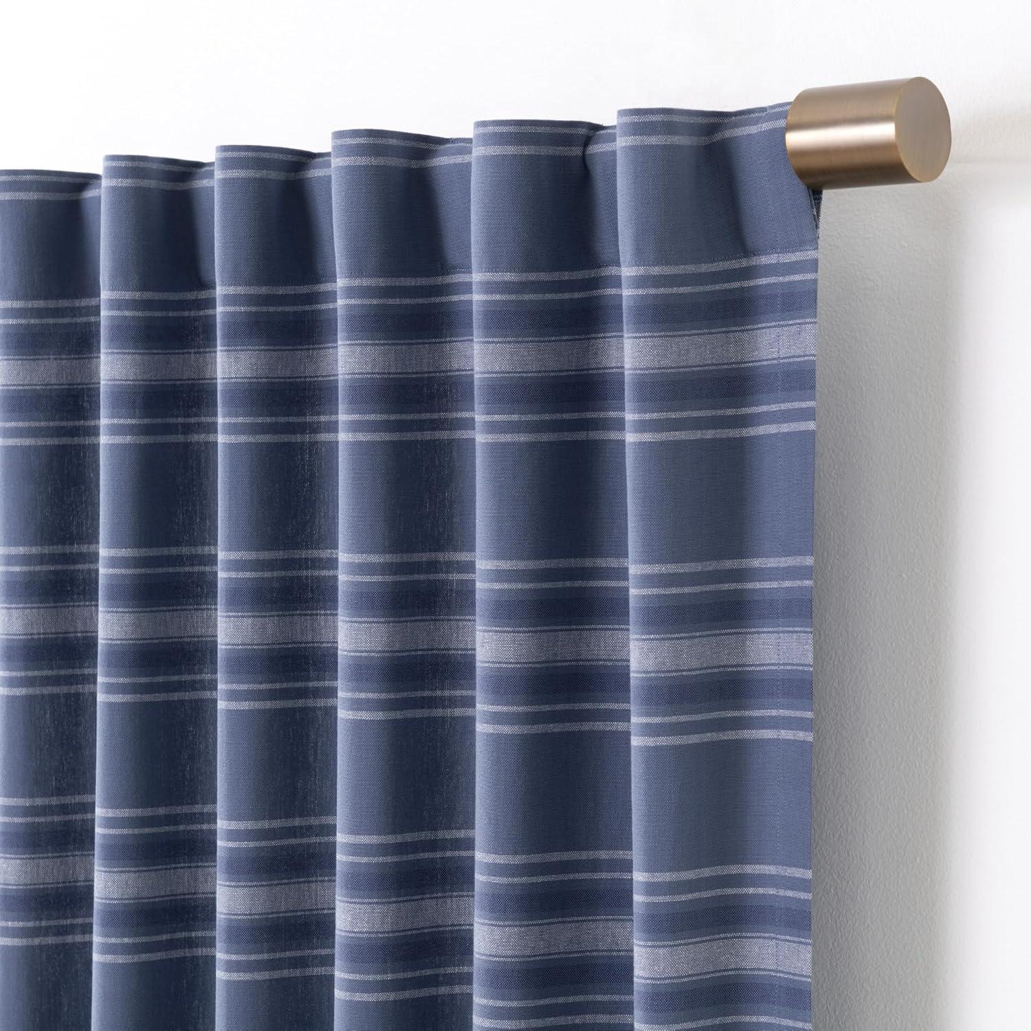 imageMartha Stewart Ruffle Curtains Striped Valance for Window Kitchen Curtain 1 Piece 60 x 14 BlueBlue