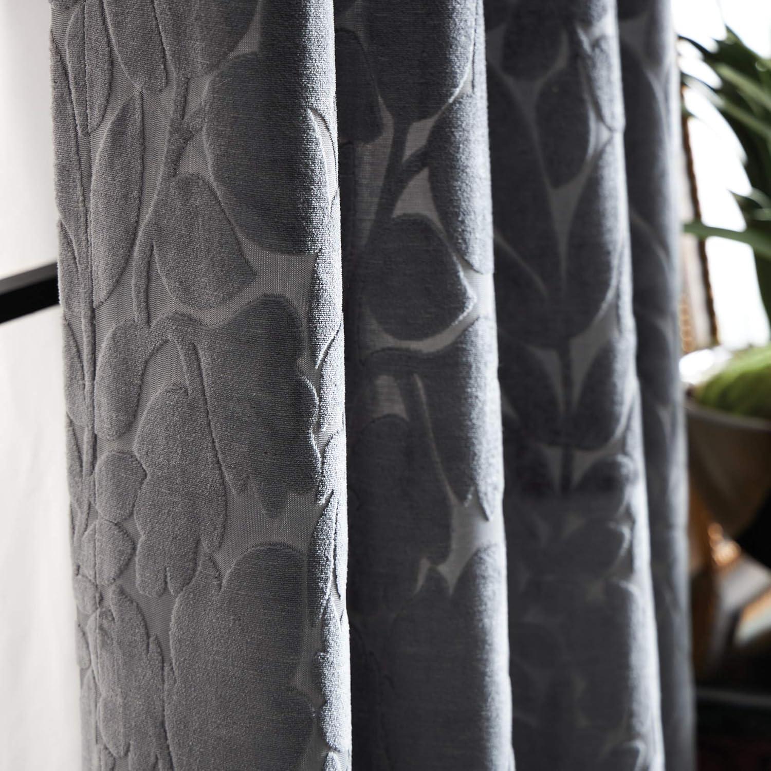 imageMartha Stewart Sherwood Velvet Grommet Window Curtain Panel Pair 84 TealGrey