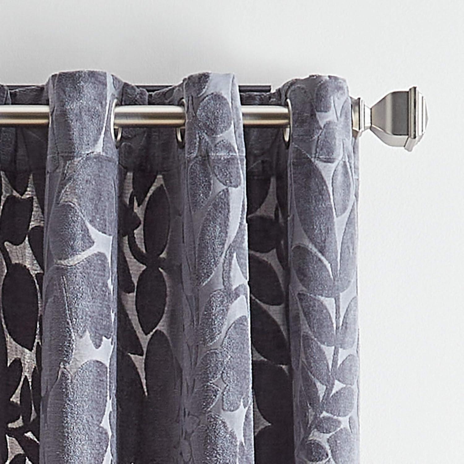 imageMartha Stewart Sherwood Velvet Grommet Window Curtain Panel Pair 84 TealGrey