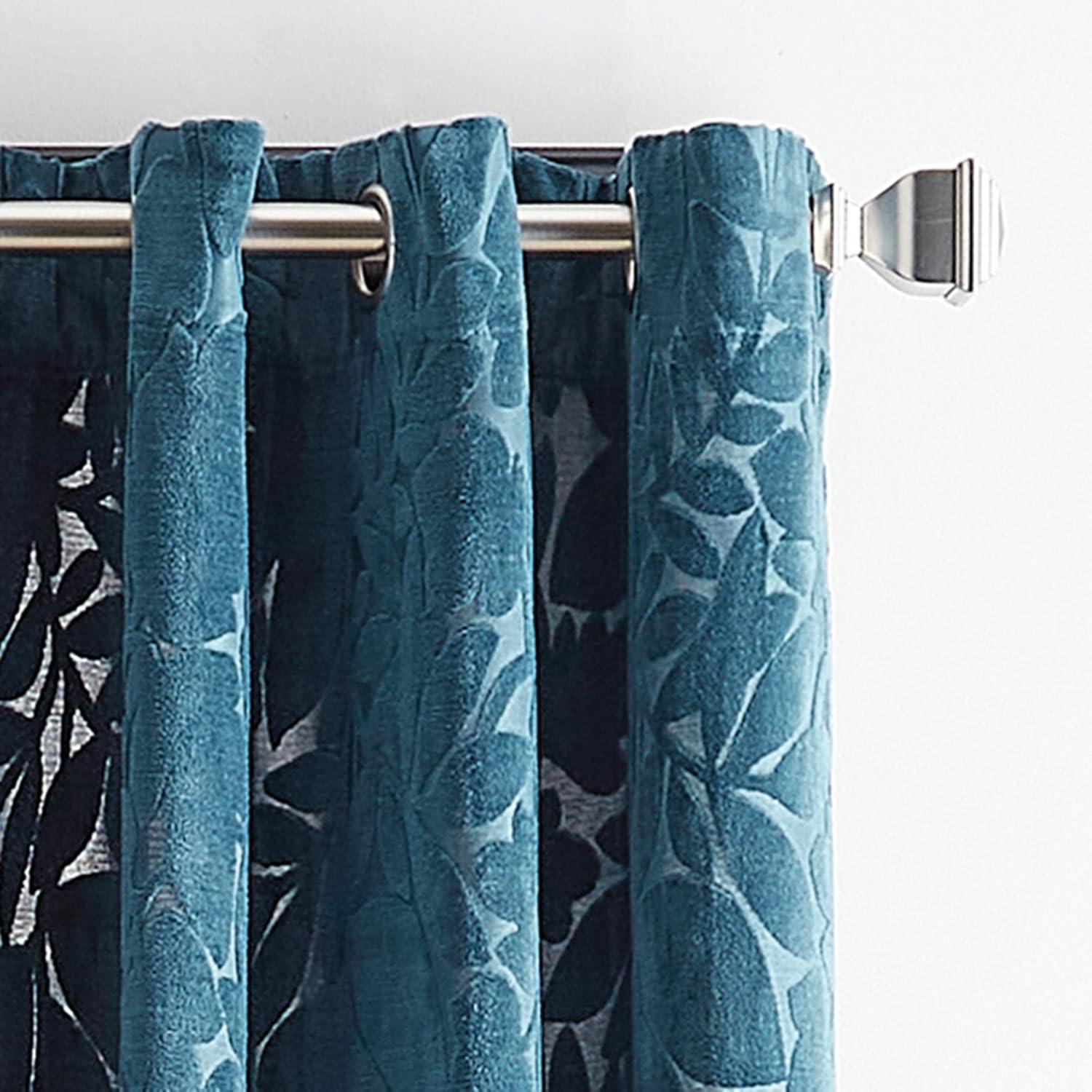 imageMartha Stewart Sherwood Velvet Grommet Window Curtain Panel Pair 84 TealTeal