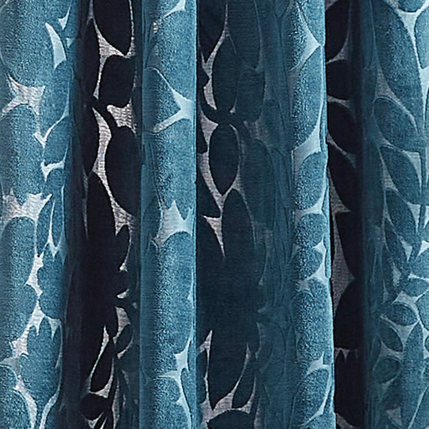 imageMartha Stewart Sherwood Velvet Grommet Window Curtain Panel Pair 84 TealTeal