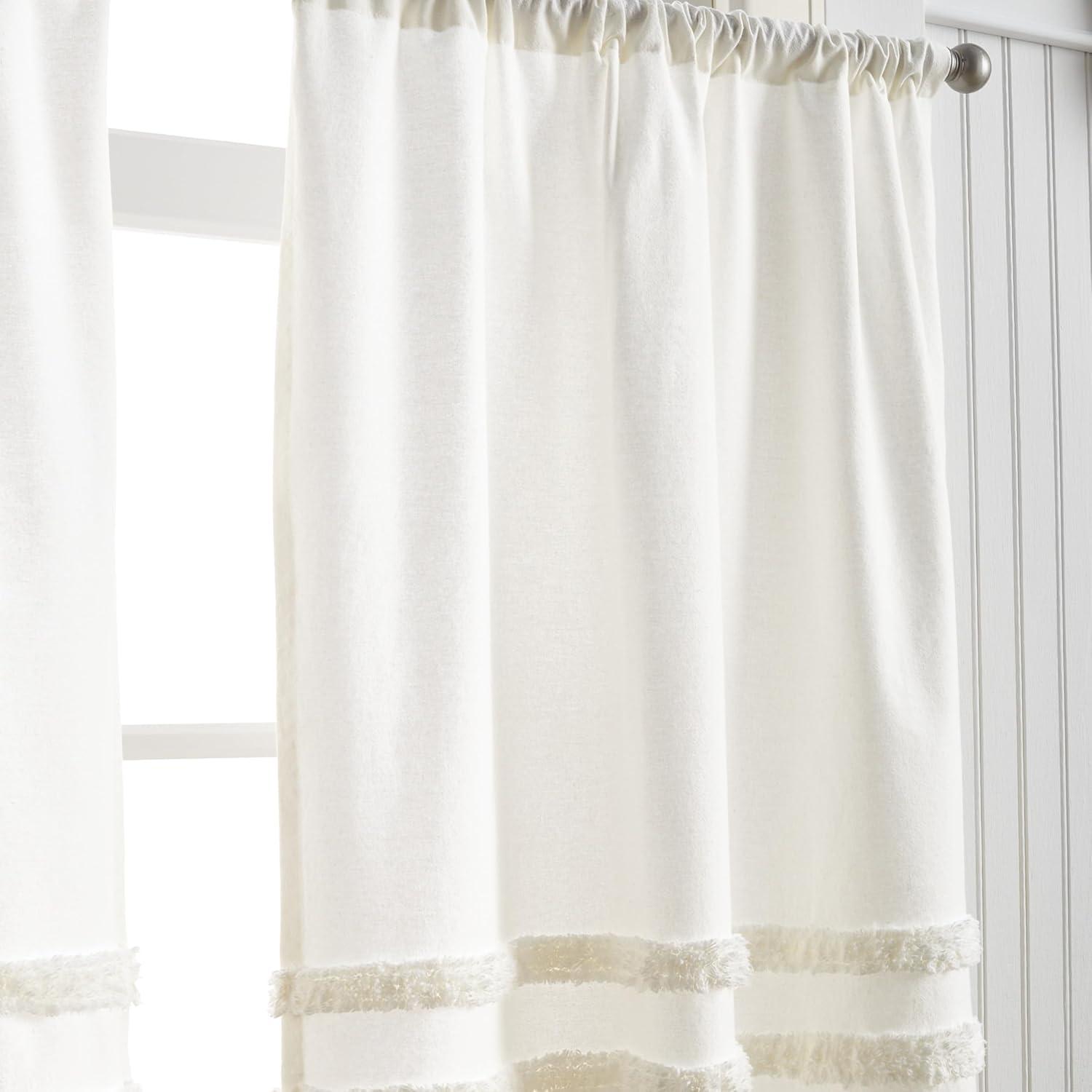 imageMartha Stewart Waters Edge Tufted 3Piece Window Curtain Valance amp Tiers Set 36 White
