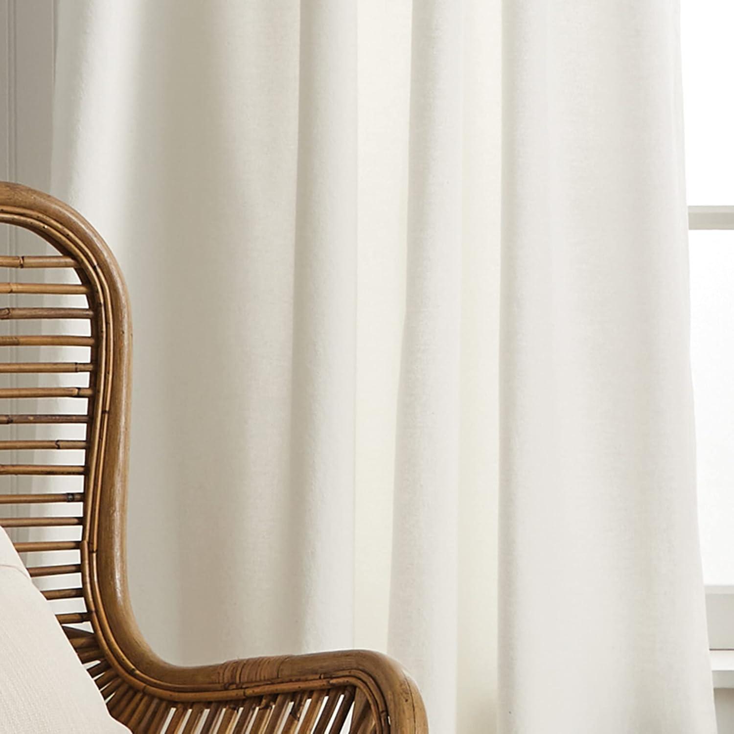 imageMartha Stewart Waters Edge Tufted Rod PocketBack Tab Window Curtain Panel Pair 84 WhiteWhite