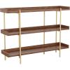 Walnut Wood Grain/Polished Brass Frame