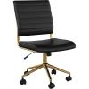 Black Faux Leather/Polished Brass