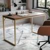 Walnut Top/Polished Brass Frame