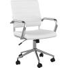 White Faux Leather/Polished Nickel