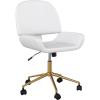 White Faux Leather/Polished Brass