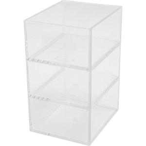 Martha Stewart Brody Desktop Storage Organizer, Stack and Slide Plastic Organizer Tray, Organizer for Office, Kitchen, or Vanity, 3″ x 3.75″, Clear(3″ x 3.75″ (1))
