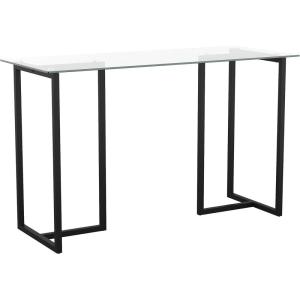 Martha Stewart Eli Home Office Desk with Glass Top and Steel Frame, Oil Rubbed Bronze(Clear Top/Oil Rubbed Bronze Frame)