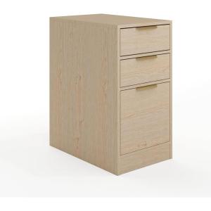 Martha Stewart Kayden Home Office Modular File Cabinet with 3 Drawers in Black with Oil Rubbed Bronze Hardware(Light Natural)