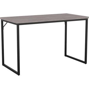 Martha Stewart Noah Home Office Parsons Desk in Gray Wood Grain with Oil Rubbed Bronze Metal Frame(Gray Top/Oil Rubbed Bronze Frame)