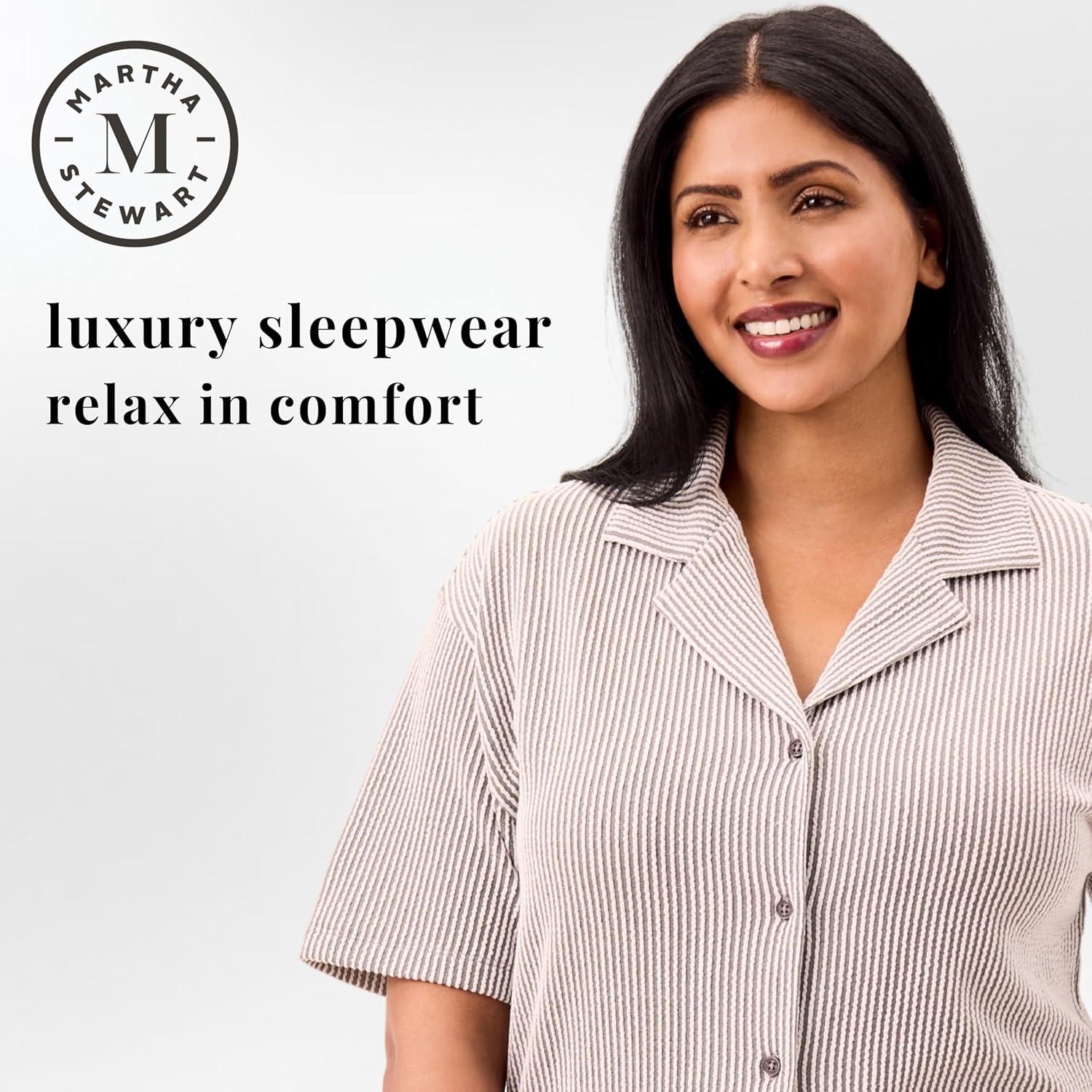 imageMartha Stewart Womens Pajama Set Soft Ribbed Jersey 2 Pc Sleepwear Light and ComfyCharcoal